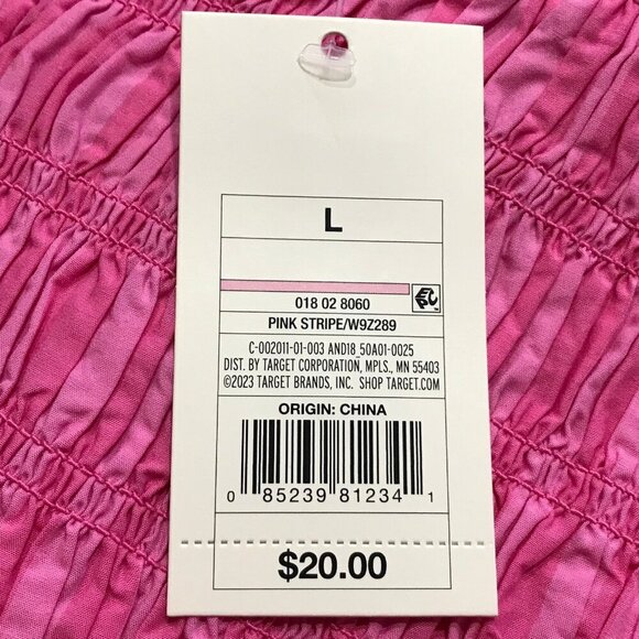 Large - Womens Slim Fit Tiny Tank Top - A New Day - Pink Stripe - Picture 3 of 6